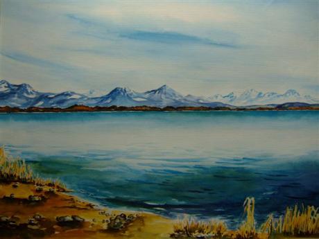 Aquarellbild vom Chiemsee - Heike - Array auf Array - Array - Aquarellbild vom Chiemsee - Heike - Array auf Array - Array -