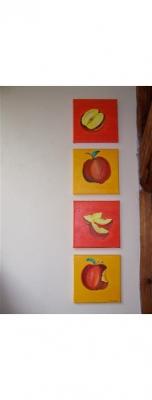  Apfelstudie , Acryl auf Leinwand -  Tara - Array auf Array - Array - 