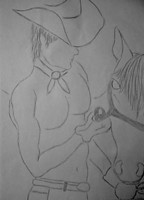 Cowboy mit Pferd - Lucky - auf - Array - Cowboy mit Pferd - Lucky - auf - Array -