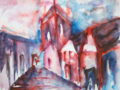 Dorfstraße in Pilsum (1999) -Ute Kaus- - Ute Guetling, ehem. Kaus - Array auf Array - Array - Dorfstraße in Pilsum (1999) -Ute Kaus- - Ute Guetling, ehem. Kaus - Array auf Array - Array -