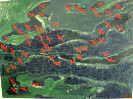 Roter Ibis - Fritz Mährle - Array auf Array - Array - Array Roter Ibis - Fritz Mährle - Array auf Array - Array - Array