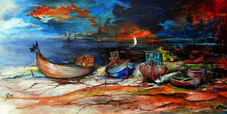 Fischerboote (2007) - Werner Meier - Array auf Array - Array - 