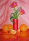 Tulpen und Orangen - Ivan Varga - Ãl auf Leinwand - Stillleben - Realismus Tulpen und Orangen - Ivan Varga - Ãl auf Leinwand - Stillleben - Realismus