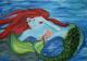 Surprised Mermaid - Ulrike Fritz - Acryl auf Leinwand - Fantastisch-Menschen-Mystik - Surprised Mermaid - Ulrike Fritz - Acryl auf Leinwand - Fantastisch-Menschen-Mystik -