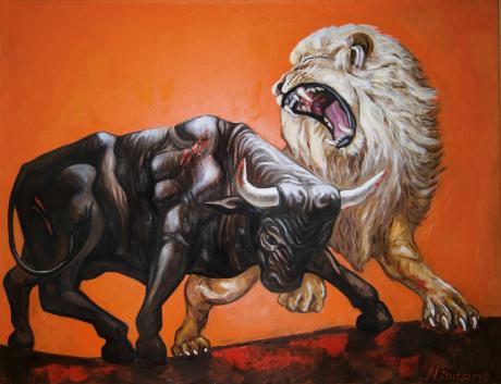 Stier und Löwe - Nazarii Kutseryb - Array auf Array - Array - Stier und Löwe - Nazarii Kutseryb - Array auf Array - Array -