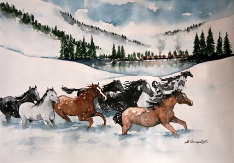 Wildpferde im Schnee - Sadettin Canpolat - Array auf - Array - Array Wildpferde im Schnee - Sadettin Canpolat - Array auf - Array - Array