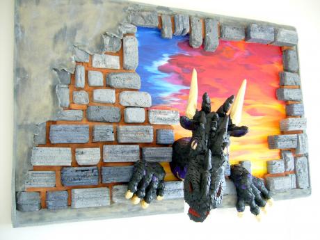 Drache kommt durch Mauer - Anette Giering - Array auf Array - Array - Drache kommt durch Mauer - Anette Giering - Array auf Array - Array -