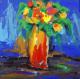 Die Vase mit Blumen - Michael Buch - auf Hartfaser - Stillleben - Die Vase mit Blumen - Michael Buch - auf Hartfaser - Stillleben -