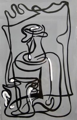 Flasche mit Glas - Michael Buch - Array auf - - Flasche mit Glas - Michael Buch - Array auf - -