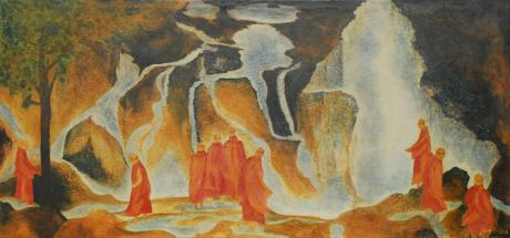 Buddhistische Mönche am Wasserfall - Hans Jörg Hamann - Array auf Array - Array - Array Buddhistische Mönche am Wasserfall - Hans Jörg Hamann - Array auf Array - Array - Array