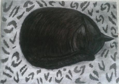 Schlafende schwarze Katze - Anita Novacek - Array auf - Array - Schlafende schwarze Katze - Anita Novacek - Array auf - Array -