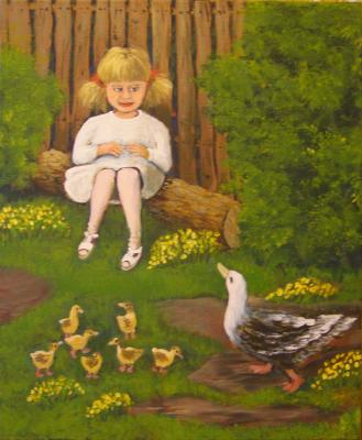 Mädchen und Entenfamilie - Andreas Merk - Array auf Array - Array - Mädchen und Entenfamilie - Andreas Merk - Array auf Array - Array -