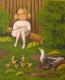 Mädchen und Entenfamilie - Andreas Merk - Acryl auf Leinwand - Menschen-Vögel-Garten - Mädchen und Entenfamilie - Andreas Merk - Acryl auf Leinwand - Menschen-Vögel-Garten -