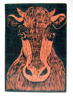 Holzschnitt Kuh - Anja Riedel - auf - Array - Holzschnitt Kuh - Anja Riedel - auf - Array -