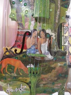 Geige vom Künstler bemalt, Stradivari-Rock - Gaugu - Hardy Herzmann - Array auf Array - Array - Array Geige vom Künstler bemalt, Stradivari-Rock - Gaugu - Hardy Herzmann - Array auf Array - Array - Array