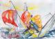 Regattaduell - Barbara Pommerenke - Aquarell auf Papier - Sport-Menschen-Sommer-Sonne-Sturm - Realismus Regattaduell - Barbara Pommerenke - Aquarell auf Papier - Sport-Menschen-Sommer-Sonne-Sturm - Realismus
