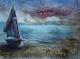 Das Boot - Kristina Thome - Mischtechnik auf Papier - Landschaft-Boote - Das Boot - Kristina Thome - Mischtechnik auf Papier - Landschaft-Boote -