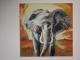 Elefant - Elvira Schnell - Ãl auf Leinwand - Tiere-Elefanten - Gegenständlich Elefant - Elvira Schnell - Ãl auf Leinwand - Tiere-Elefanten - Gegenständlich