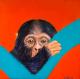 Schimpansenjunges - Susanne Urtel-Stappmanns - Acryl auf Leinwand - Wildtiere - Fotorealismus-PopArt