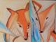 --Two Foxes- - Ingrid Lehmann - Acryl auf Leinwand - Wildtiere - Expressionismus --Two Foxes- - Ingrid Lehmann - Acryl auf Leinwand - Wildtiere - Expressionismus