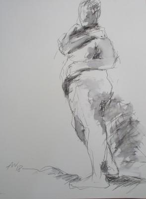 Aktskizze mit rechts - Anja Mueller-Wood - Array auf - Array - Aktskizze mit rechts - Anja Mueller-Wood - Array auf - Array -